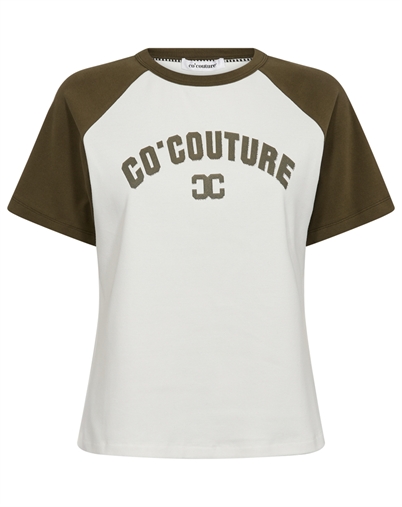 Co'Couture - Edge Block T-shirt - Offwhite/Military Olive